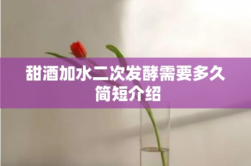 甜酒加水二次发酵需要多久 简短介绍