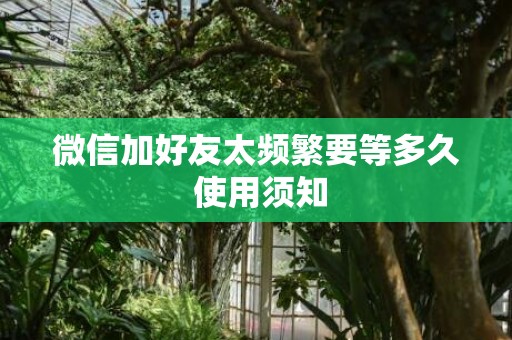 微信加好友太频繁要等多久 使用须知