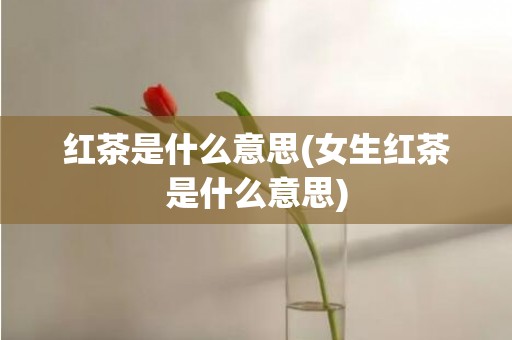 红茶是什么意思(女生红茶是什么意思)
