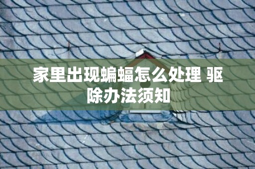 家里出现蝙蝠怎么处理 驱除办法须知