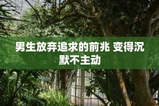 男生放弃追求的前兆 变得沉默不主动