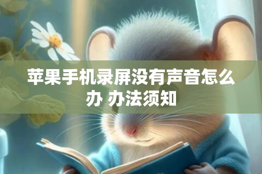 苹果手机录屏没有声音怎么办 办法须知