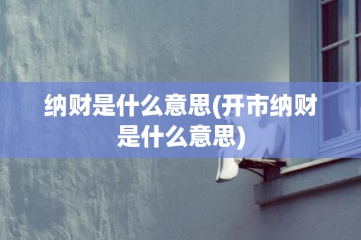 纳财是什么意思(开市纳财是什么意思)