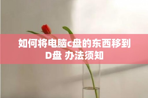 如何将电脑c盘的东西移到D盘 办法须知