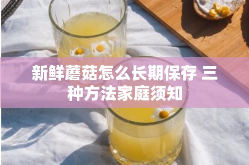 新鲜蘑菇怎么长期保存 三种方法家庭须知