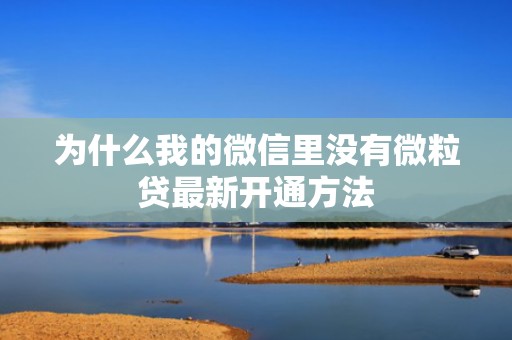 为什么我的微信里没有微粒贷最新开通方法