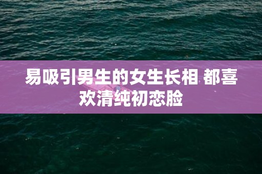 易吸引男生的女生长相 都喜欢清纯初恋脸