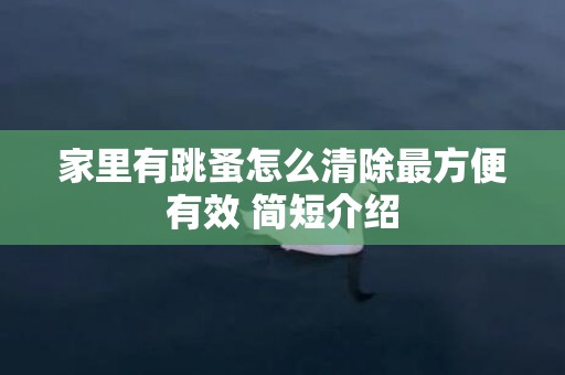 家里有跳蚤怎么清除最方便有效 简短介绍