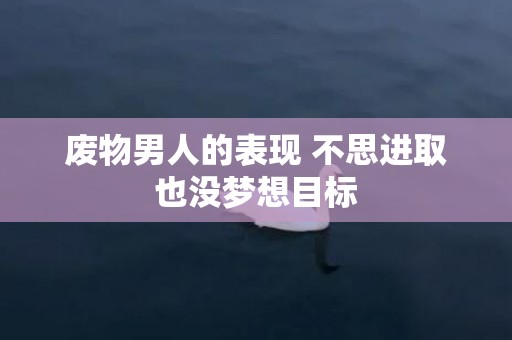 废物男人的表现 不思进取也没梦想目标