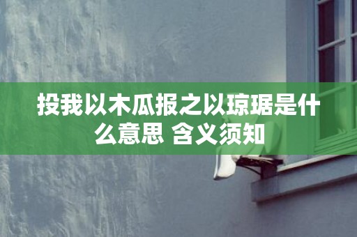 投我以木瓜报之以琼琚是什么意思 含义须知