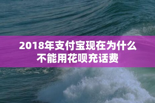 2018年支付宝现在为什么不能用花呗充话费