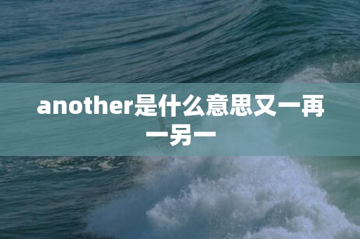 another是什么意思又一再一另一