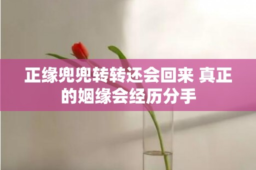 正缘兜兜转转还会回来 真正的姻缘会经历分手