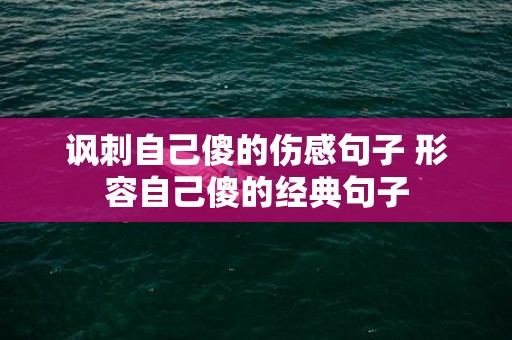 讽刺自己傻的伤感句子 形容自己傻的经典句子
