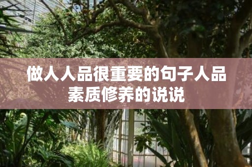 做人人品很重要的句子人品素质修养的说说