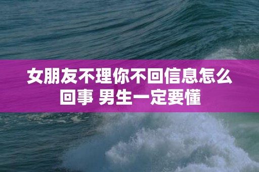 女朋友不理你不回信息怎么回事 男生一定要懂