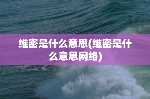 维密是什么意思(维密是什么意思网络)