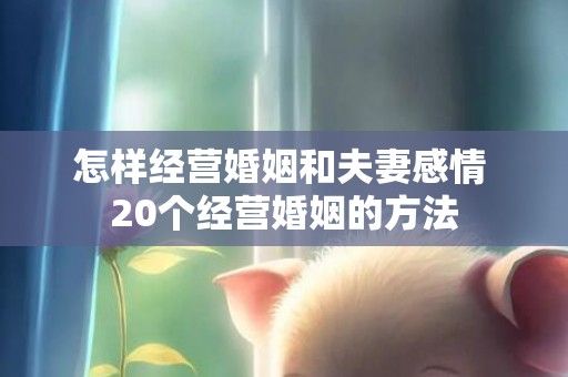 怎样经营婚姻和夫妻感情 20个经营婚姻的方法