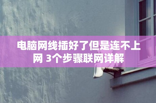 电脑网线插好了但是连不上网 3个步骤联网详解