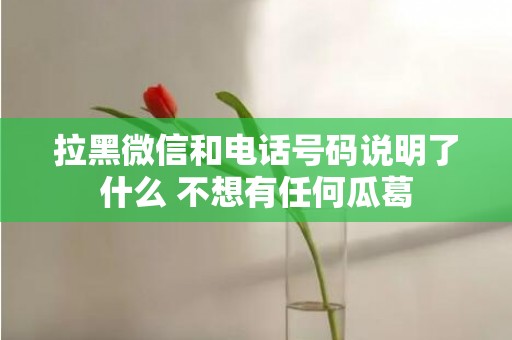 拉黑微信和电话号码说明了什么 不想有任何瓜葛