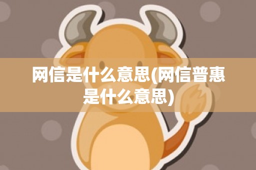 网信是什么意思(网信普惠是什么意思)