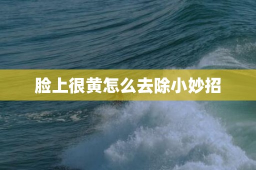 脸上很黄怎么去除小妙招