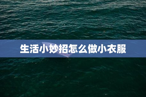 生活小妙招怎么做小衣服