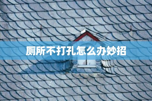 厕所不打孔怎么办妙招
