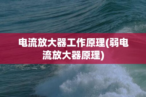 电流放大器工作原理(弱电流放大器原理)