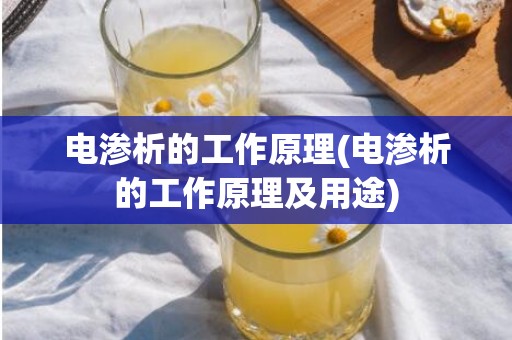 电渗析的工作原理(电渗析的工作原理及用途)