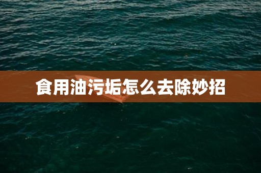 食用油污垢怎么去除妙招