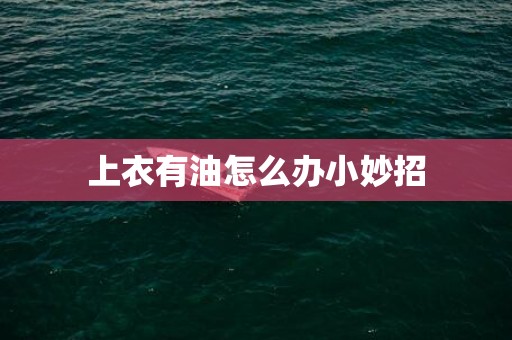 上衣有油怎么办小妙招