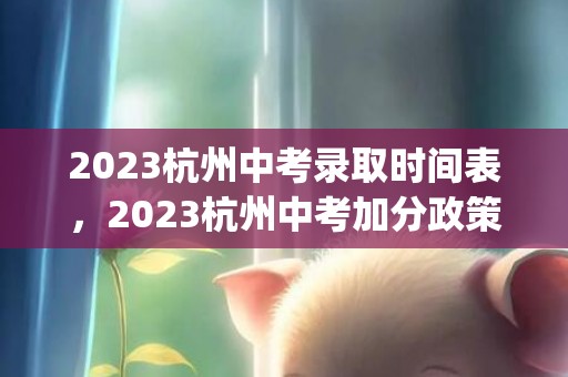 2023杭州中考录取时间表，2023杭州中考加分政策(项目+分值)