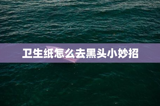 卫生纸怎么去黑头小妙招