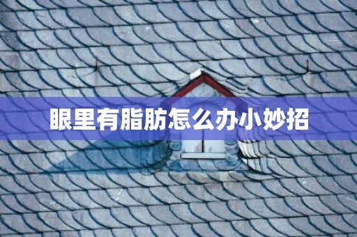 眼里有脂肪怎么办小妙招
