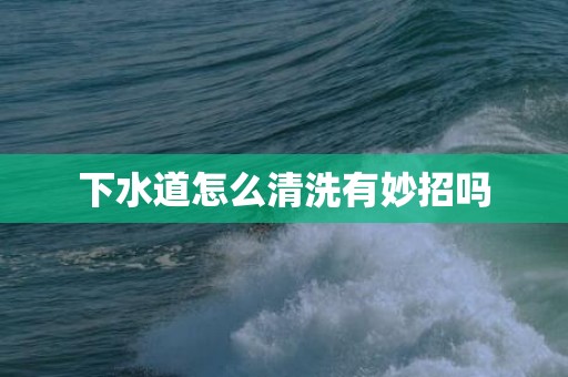 下水道怎么清洗有妙招吗