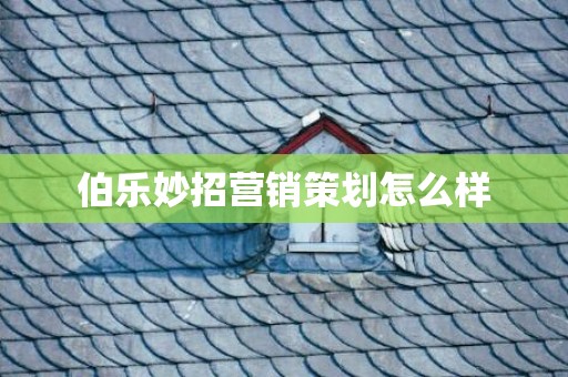 伯乐妙招营销策划怎么样