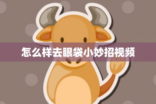 怎么样去眼袋小妙招视频