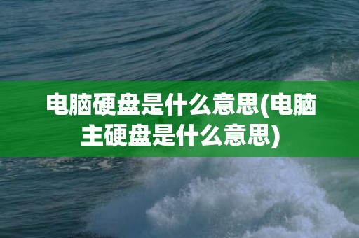 电脑硬盘是什么意思(电脑主硬盘是什么意思)