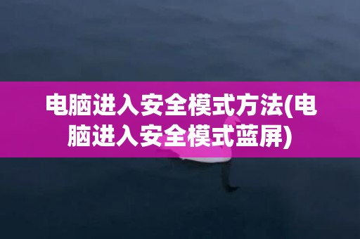 电脑进入安全模式方法(电脑进入安全模式蓝屏)