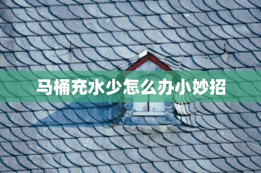 马桶充水少怎么办小妙招