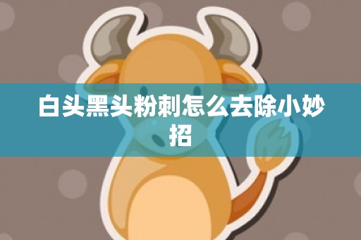 白头黑头粉刺怎么去除小妙招