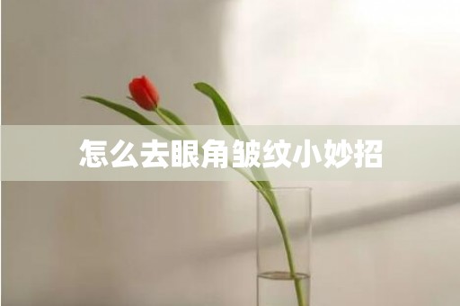 怎么去眼角皱纹小妙招