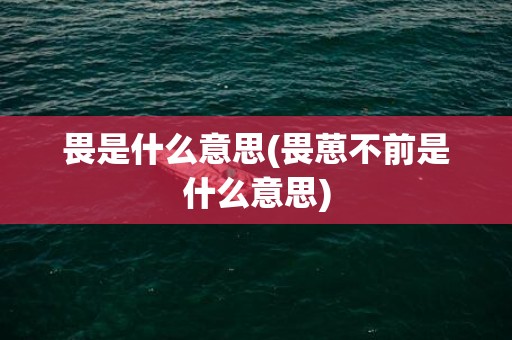 畏是什么意思(畏葸不前是什么意思)