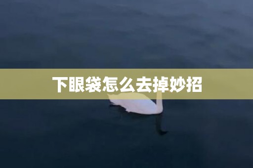 下眼袋怎么去掉妙招