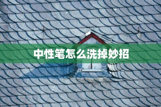 中性笔怎么洗掉妙招