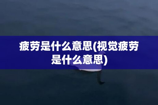 疲劳是什么意思(视觉疲劳是什么意思)