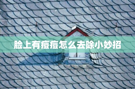 脸上有痘痘怎么去除小妙招