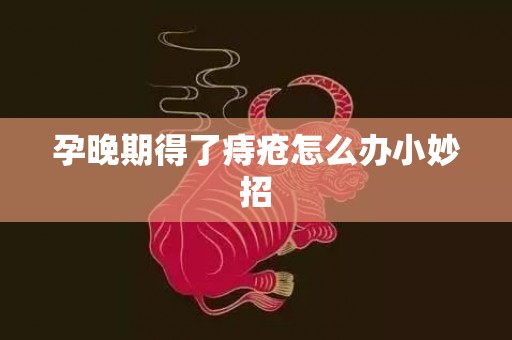 孕晚期得了痔疮怎么办小妙招
