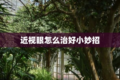 近视眼怎么治好小妙招